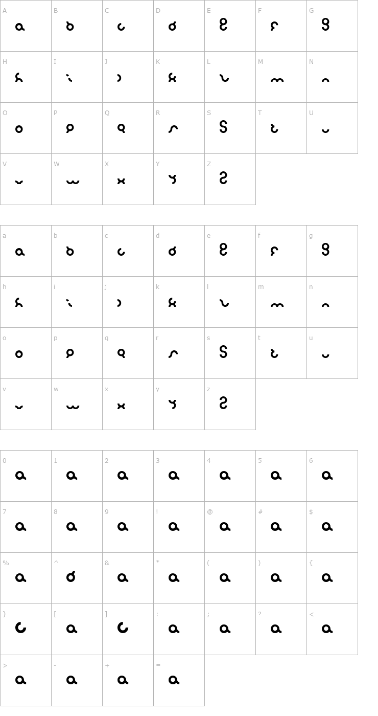 Character Map Noakatz Font