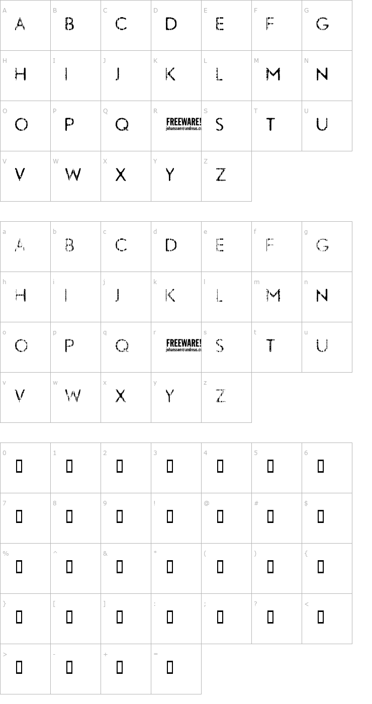 Character Map Nobby Font