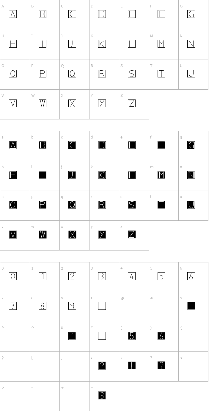 Character Map NoblaCS Font