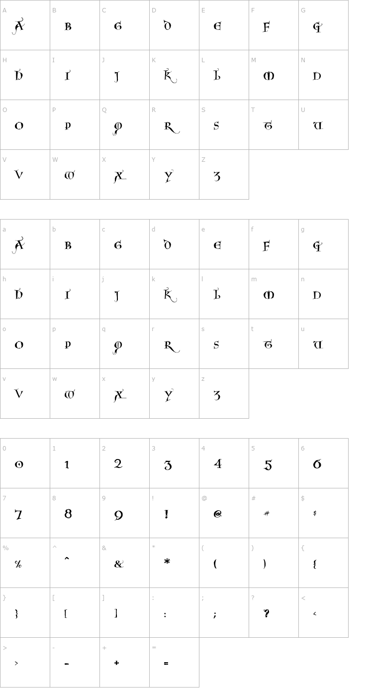 Character Map NoelBlack OTF Font