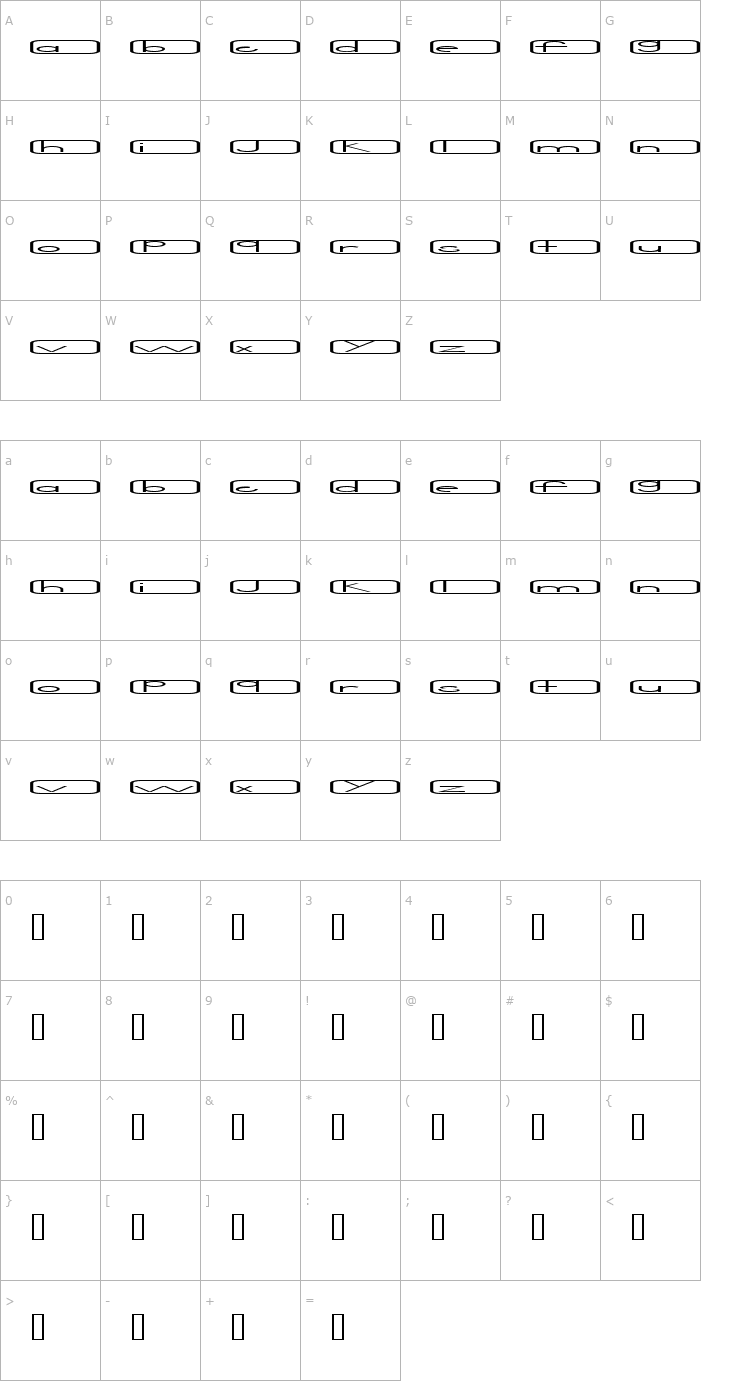 Character Map Noir 2 Wide Font