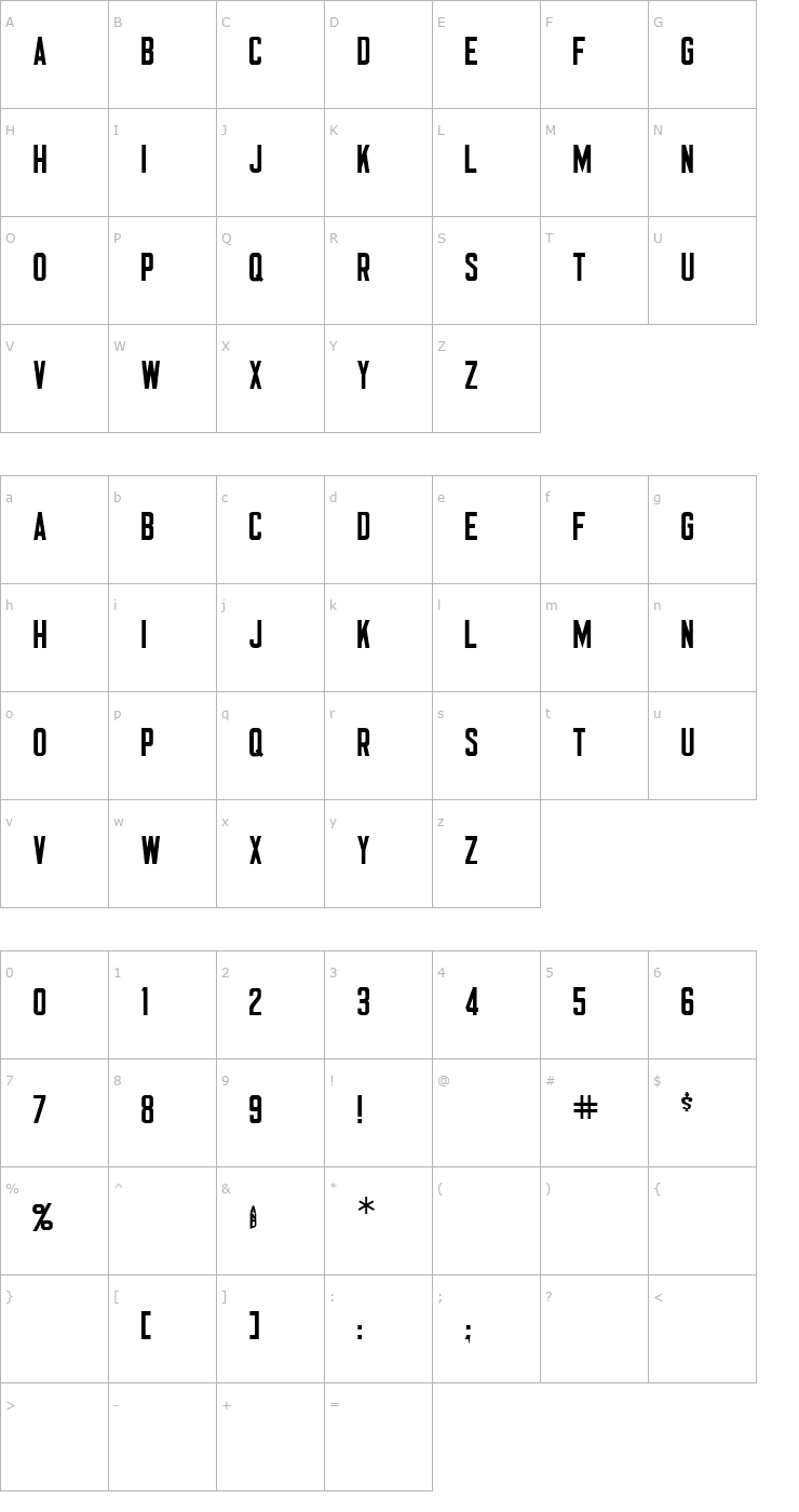 Character Map Nomad Font