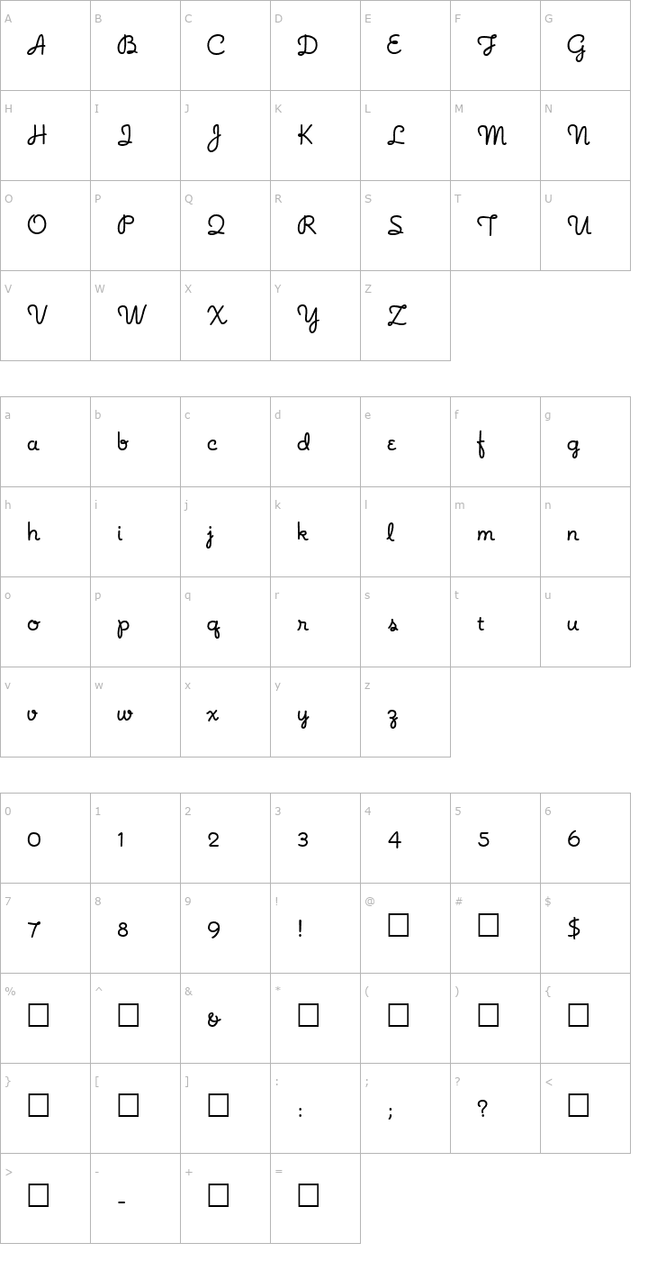 Character Map NoodleScript2 Font