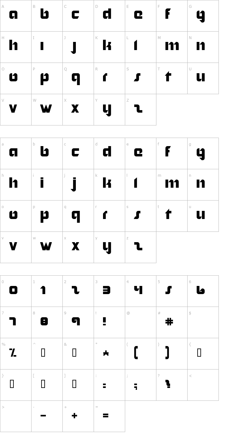 Character Map Nordic Font