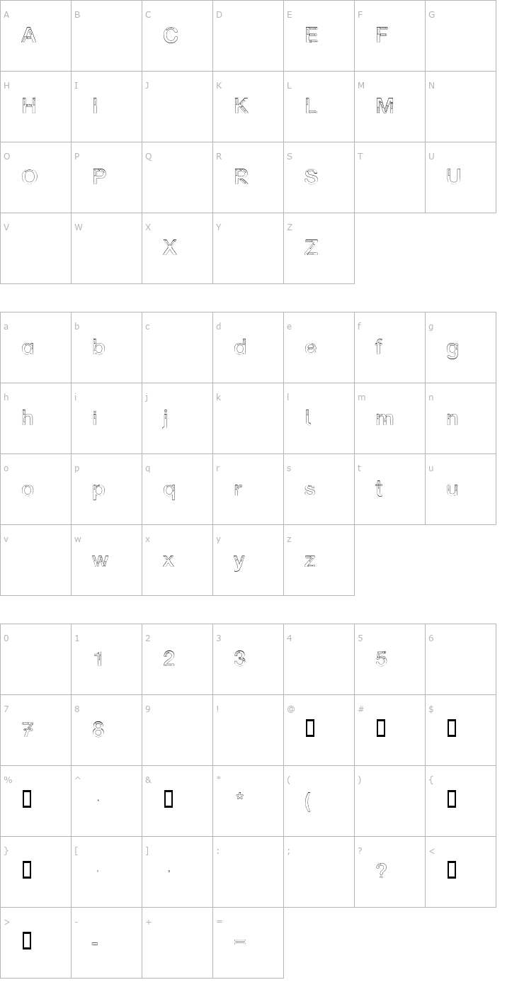 Character Map Nordspur Font