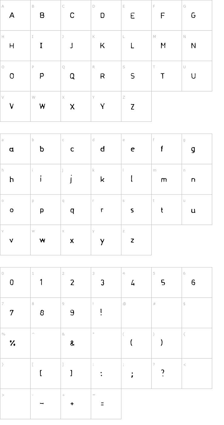 Character Map Normograf Font