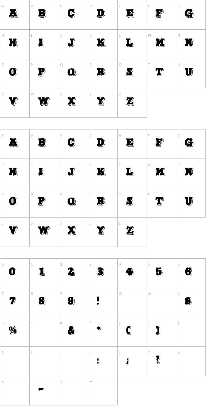 Character Map North Face Font