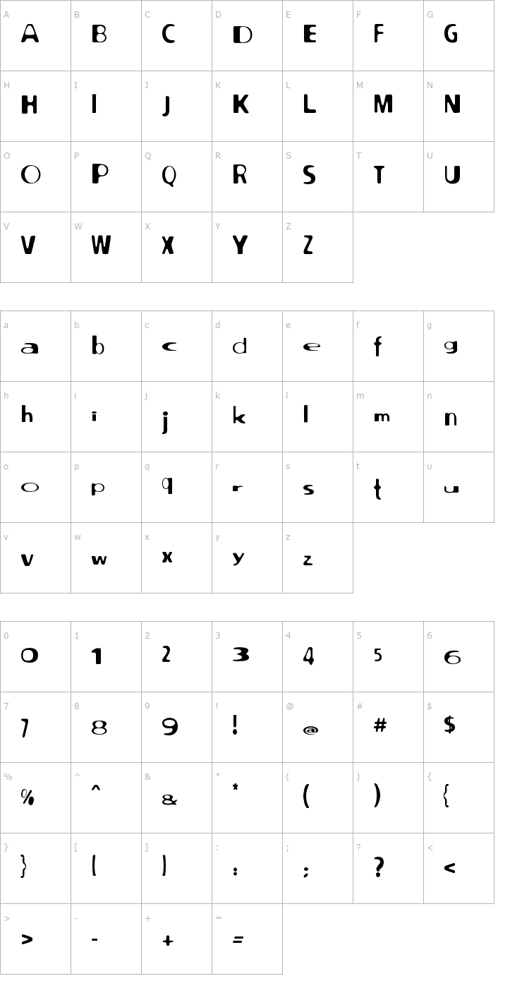 Character Map North point Font