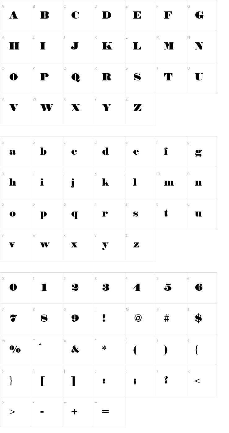 Character Map Norton-Regular Font