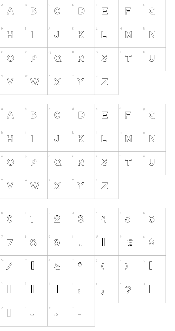 Character Map Notation Bold Open JL Font