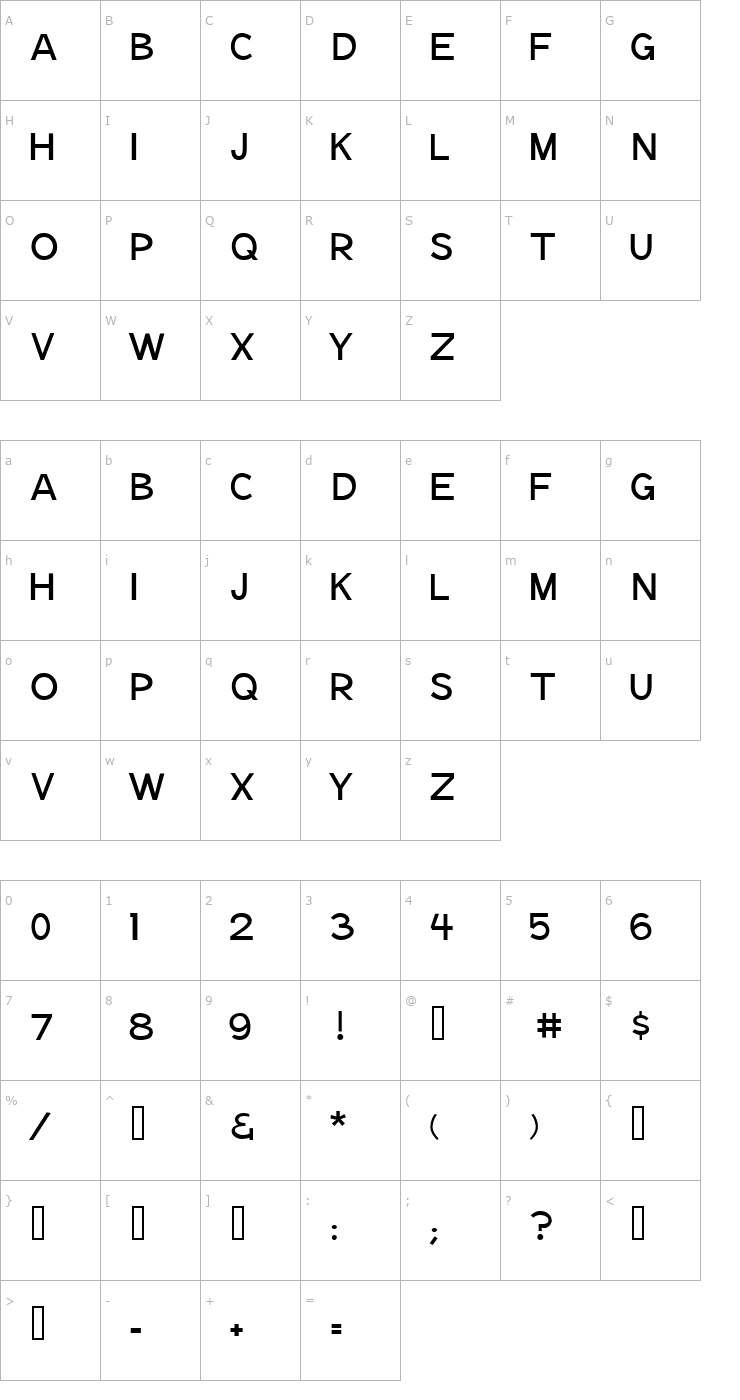 Character Map Notation Light JL Font