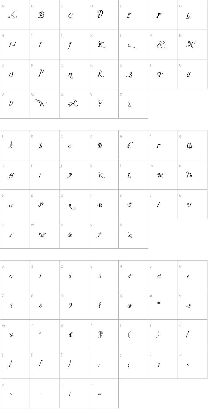 Character Map NotCaslon Font