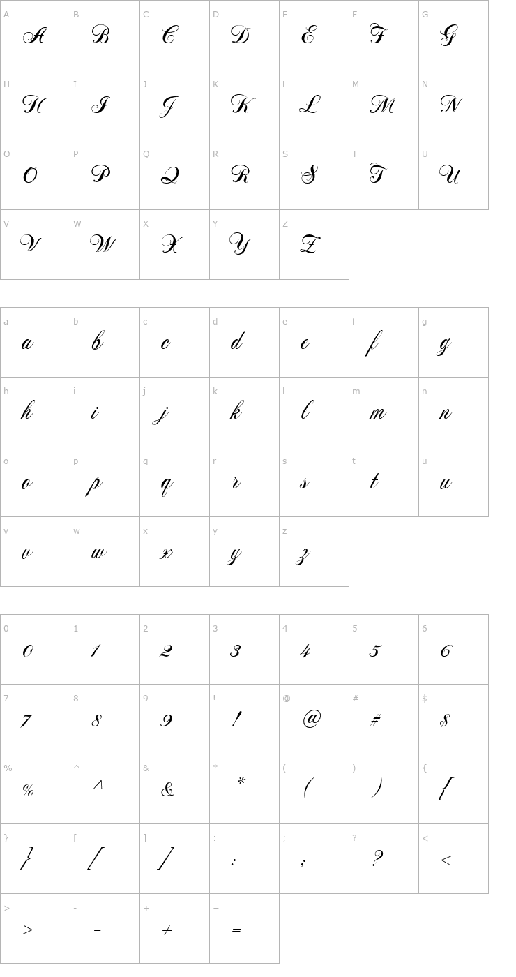 Character Map NotnorvalHmkBold Font