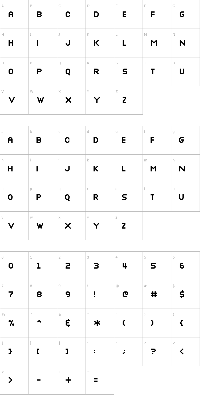 Character Map Nottke Bold Font