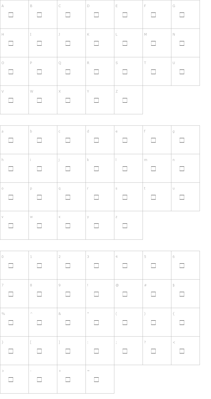 Character Map NRB Thai Font