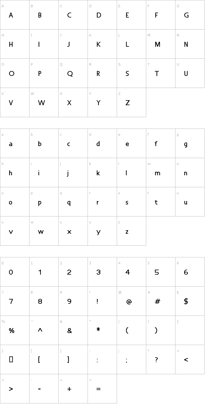 Character Map Nu World Font