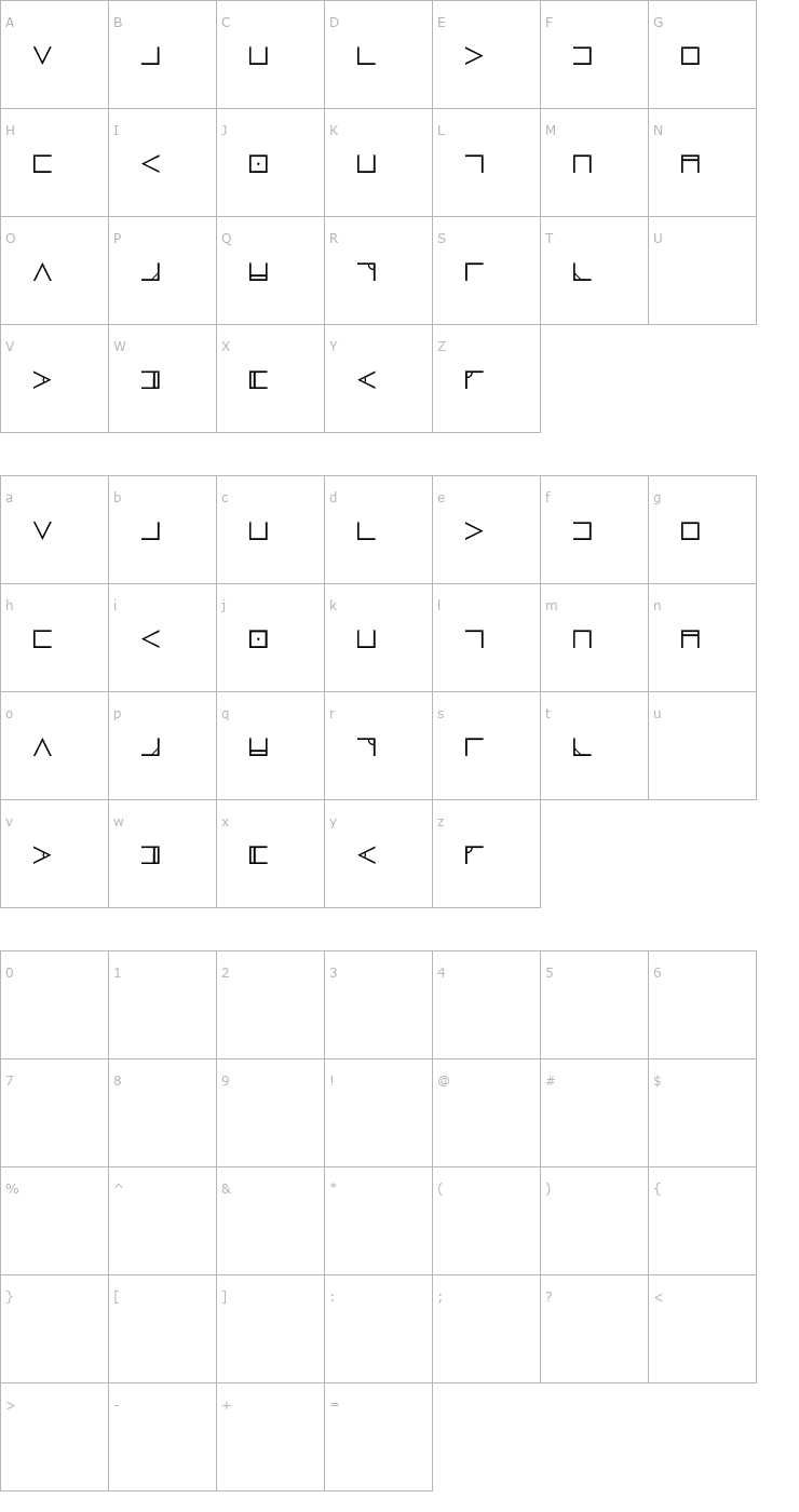 Character Map Nugsoth OTF Font