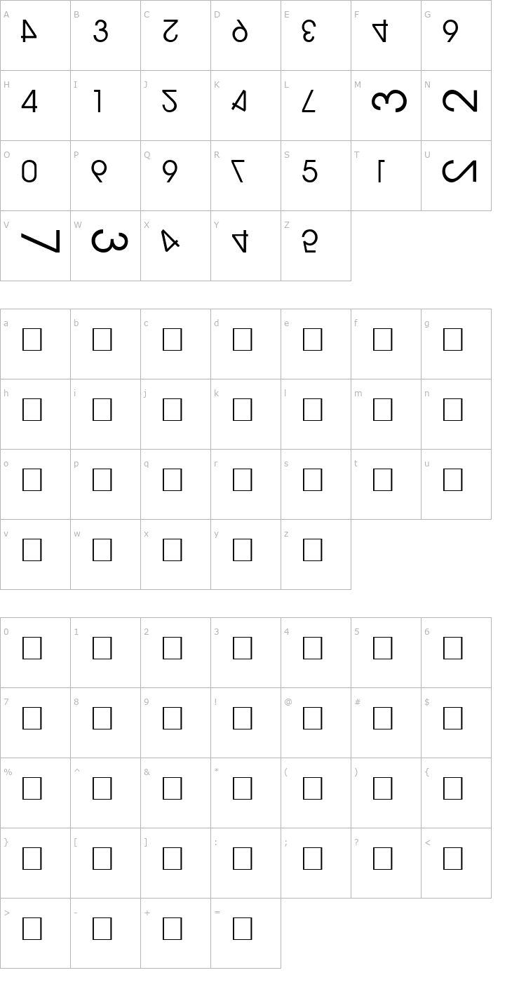 Character Map NumerO Font