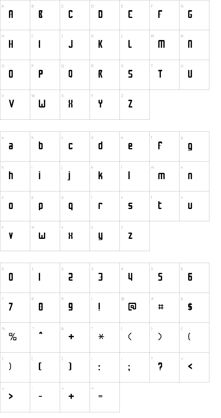 Character Map NuWave Font