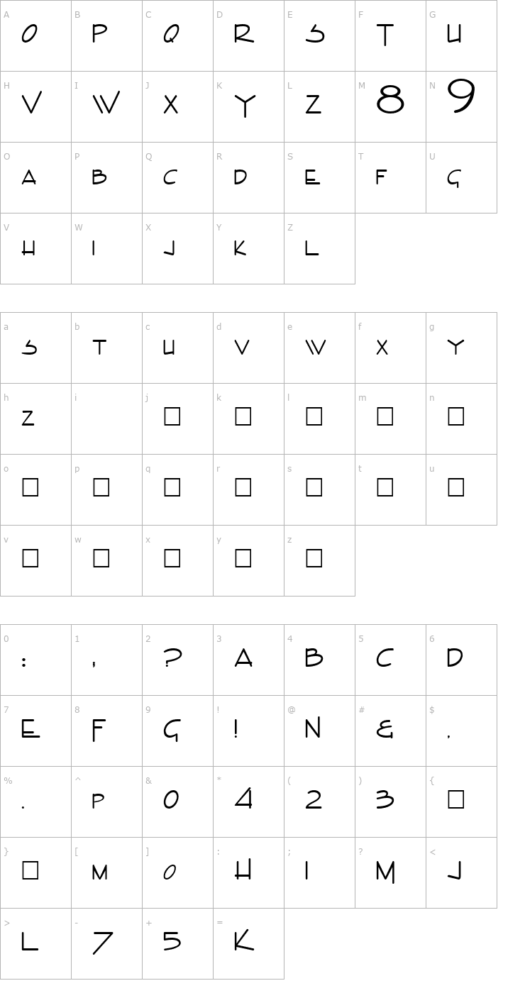 Character Map Nviray Font