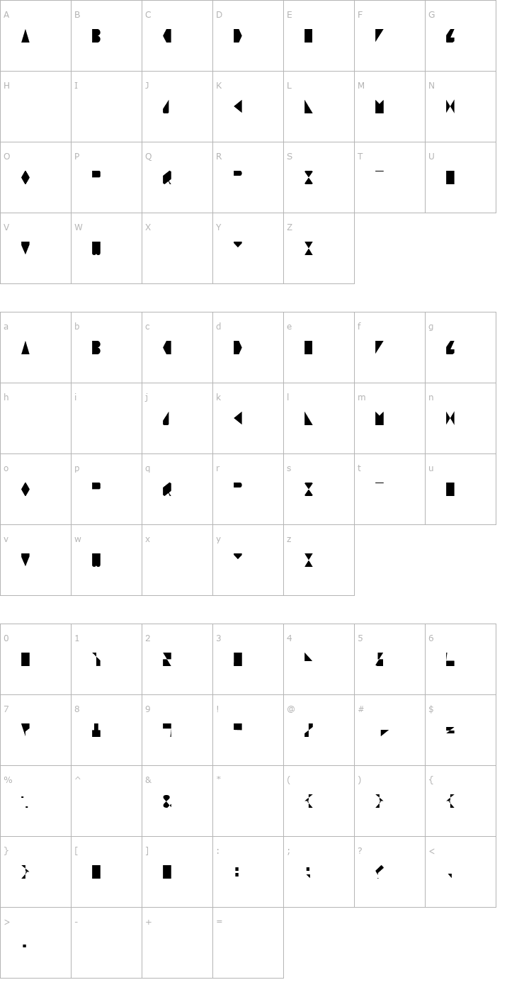 Character Map O Regular Font