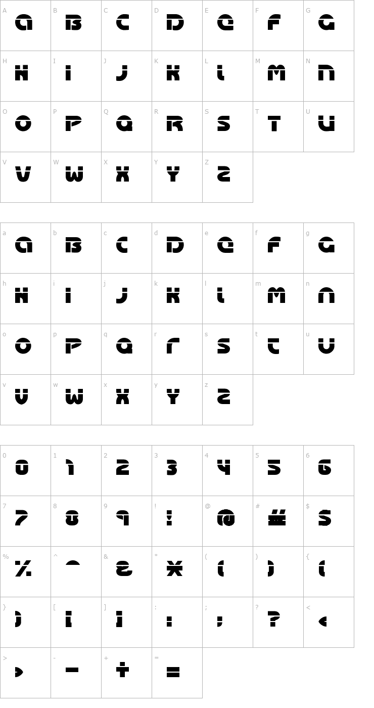 Character Map Oasis Font