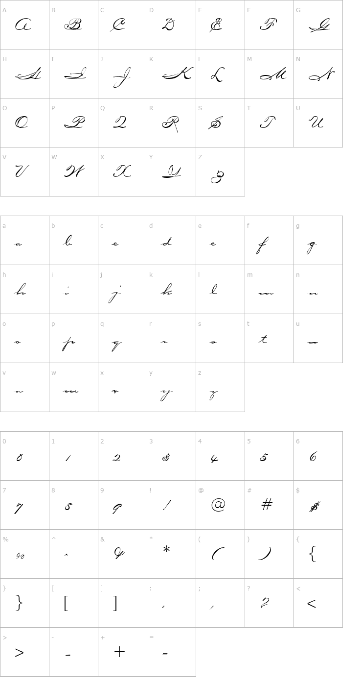 Character Map Oceanside-Regular Font