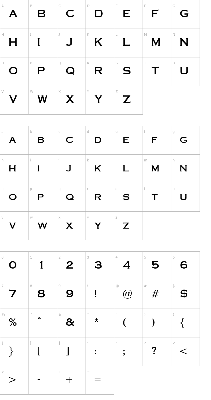 Character Map OCopperplate Plain Font
