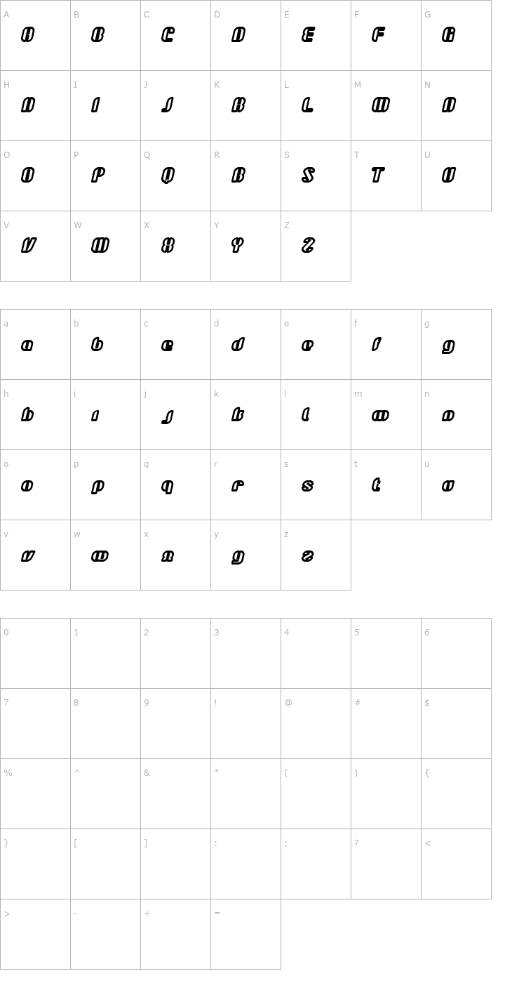 Character Map Octane Super Font