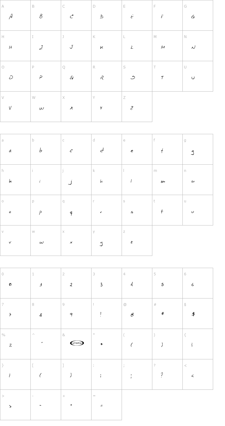 Character Map Octavio Font