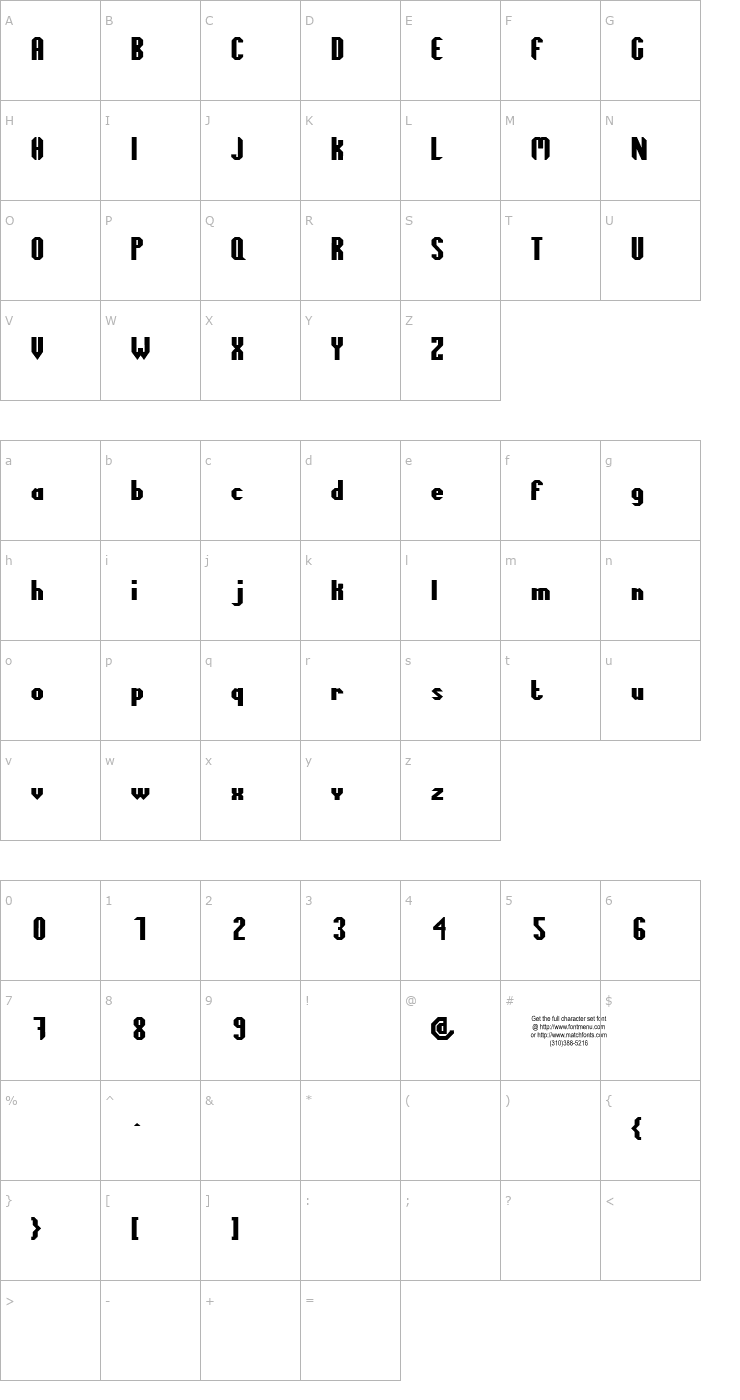 Character Map Octogone Tryout Font