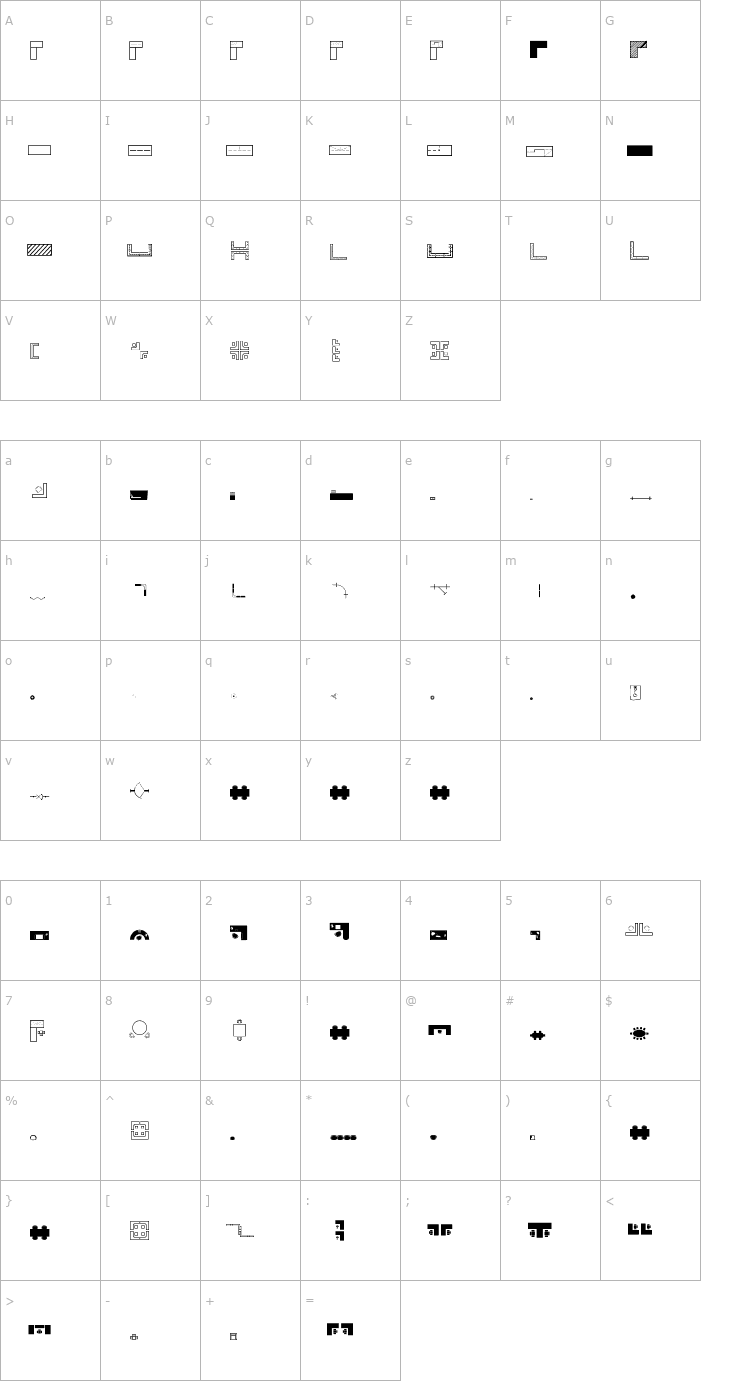 Character Map Office Planning Font