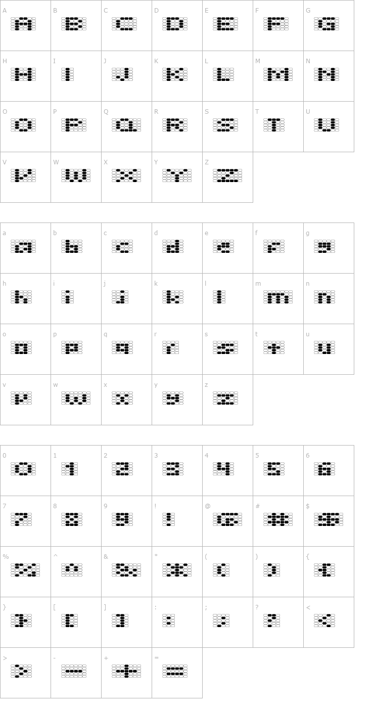 Character Map Offon Font