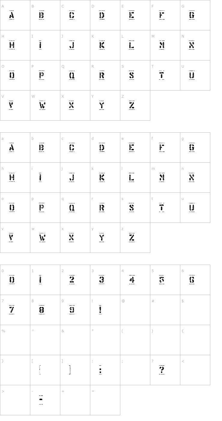 Character Map Offshore Banking Business Font