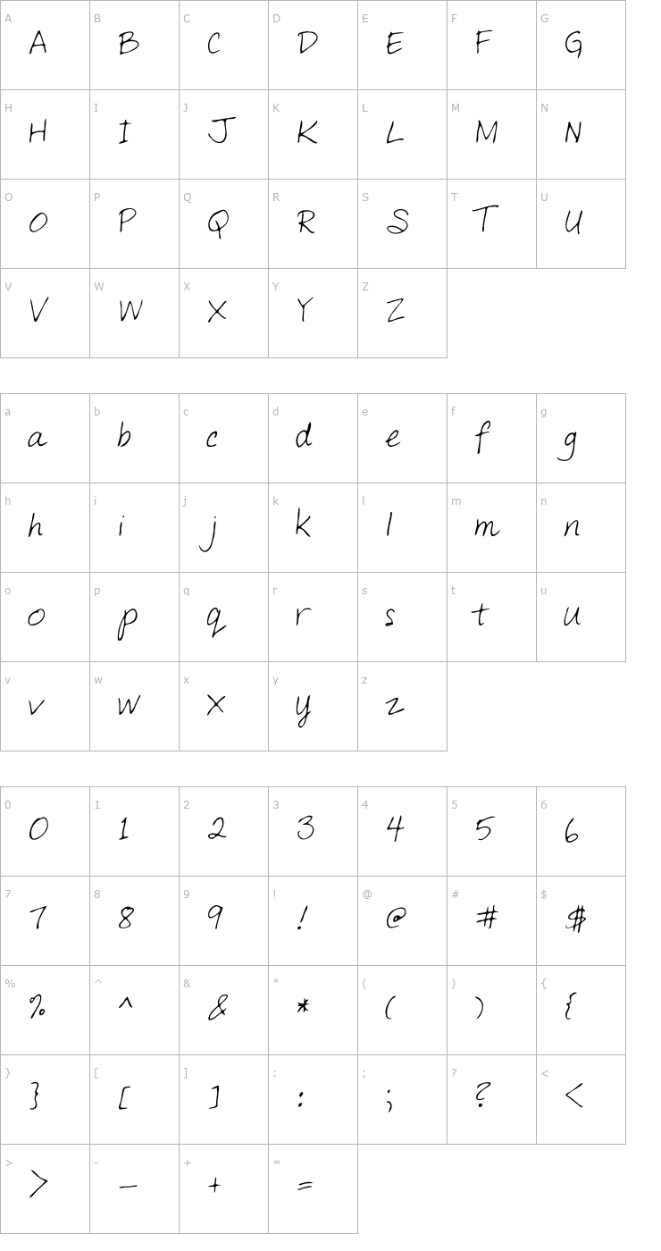 Character Map Ohi Regular Font