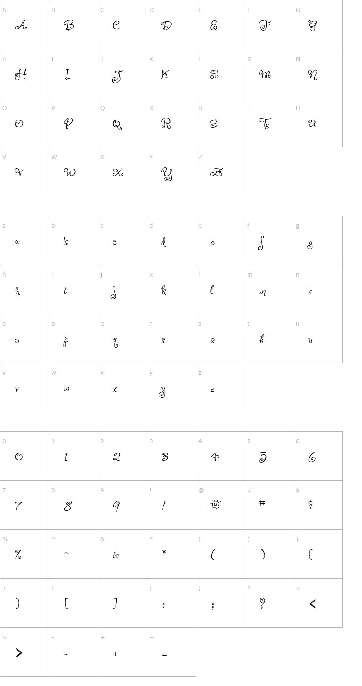 Character Map OhLey Font