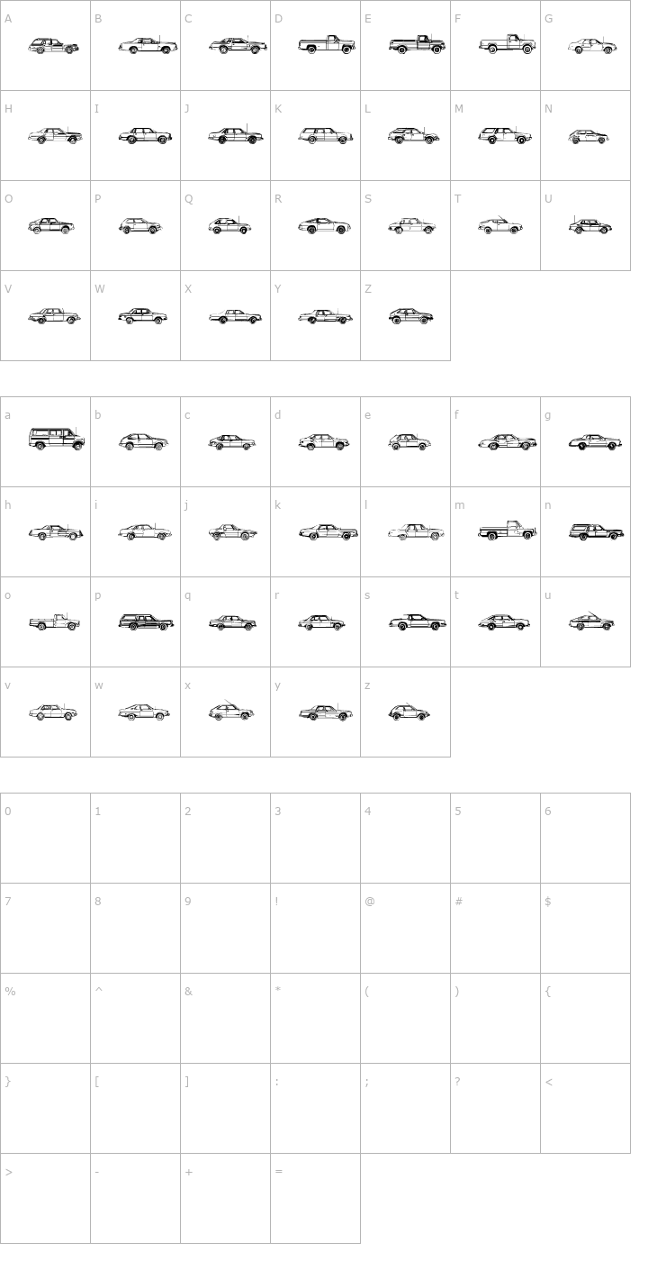 Character Map Oil Crisis A Font