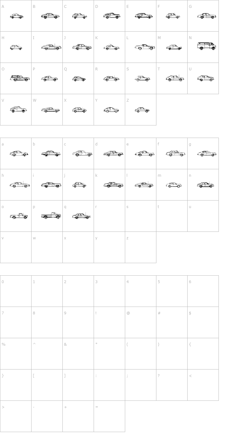 Character Map Oil Crisis B Font