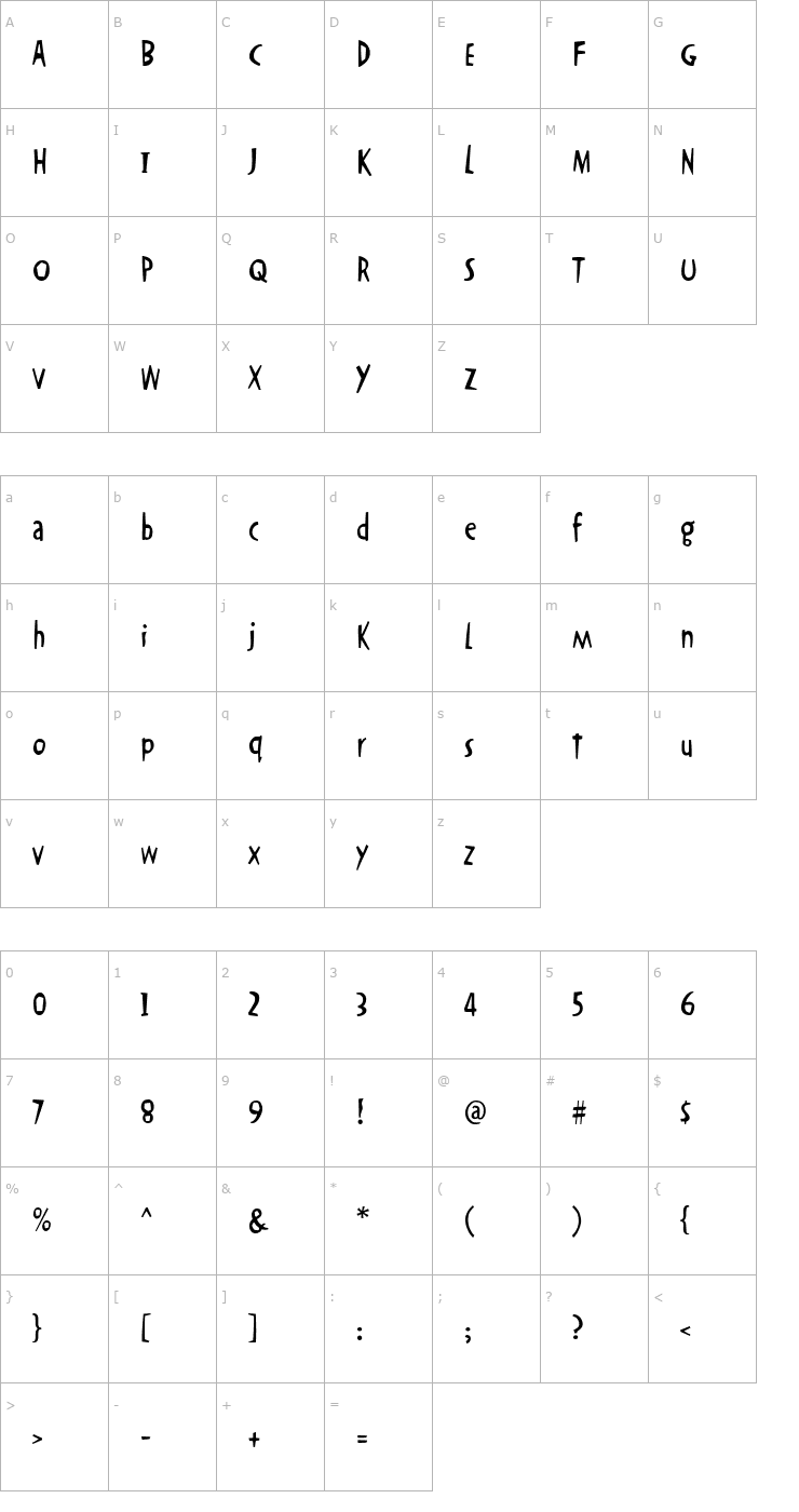 Character Map OkrienHmk Font