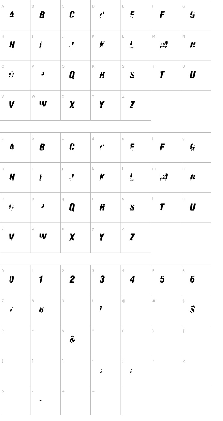 Character Map Old Fax Font