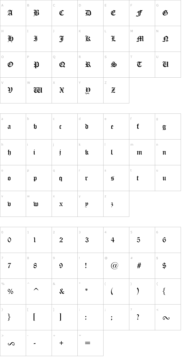 Character Map Old London OTF Font