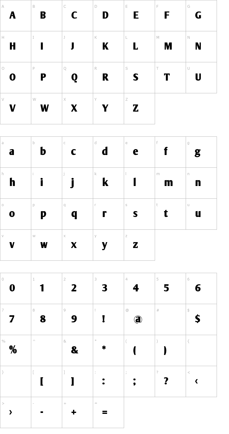 Character Map Olijo Font