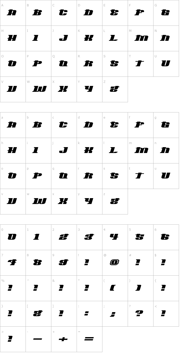 Character Map Oliver by Mieps Font