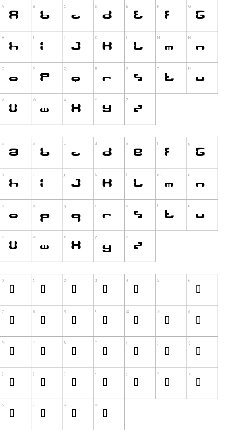 Character Map Ollon Font