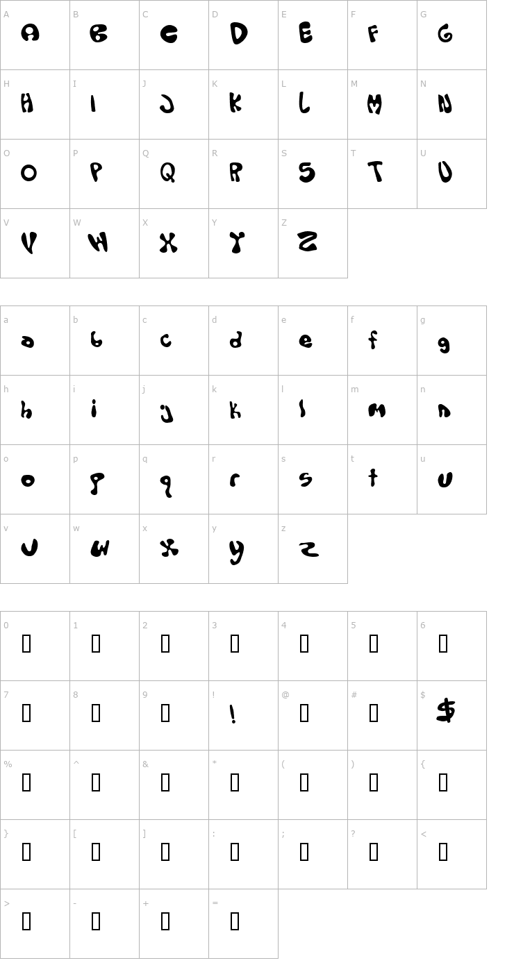 Character Map Olopus Font