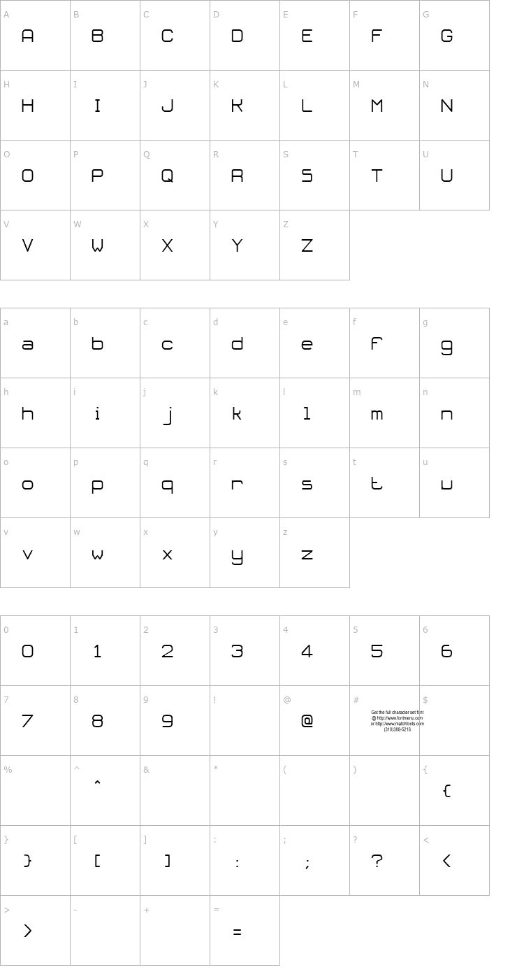 Character Map Oloron Font