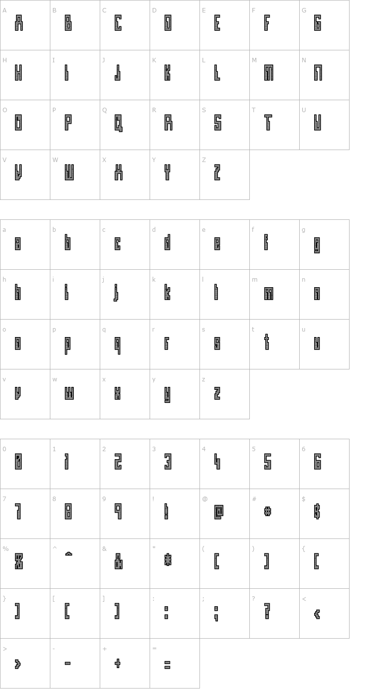 Character Map Omegamax Font