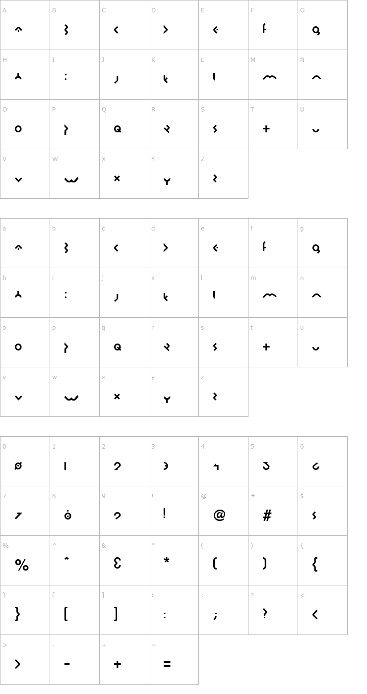 Character Map Omikron Font