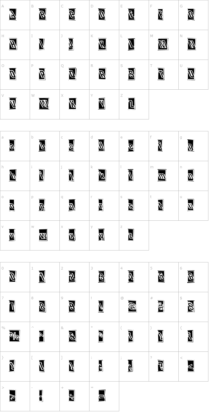 Character Map One Hit Wonder Font