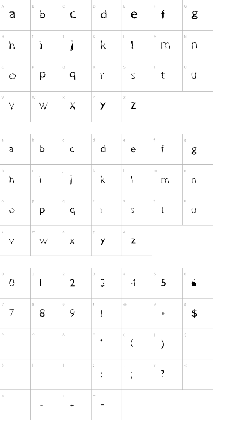 Character Map One Way Font
